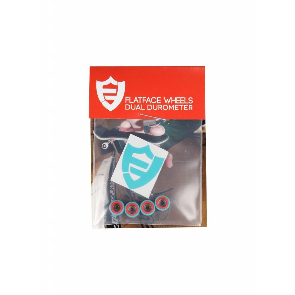 FlatFace Wheels - Dual Durometer Red/Turquoise - Image 4